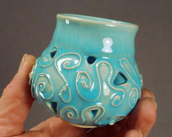 Votive candleholder, small candleholder, turquoise candleholder