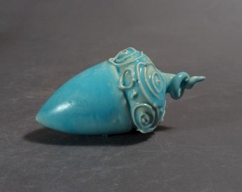 Turquoise acorn, acorn sculpture, one of a kind