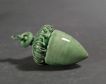 Green acorn, small acorn sculpture, one of a kind