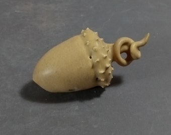 Potter acorn, tan acorn, hand thrown, one of a kind, acorn sculpture