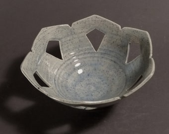 Ceramic bowl, cut bowl, one of a kind