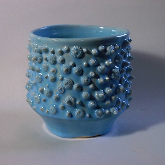 Turquoise Bowl With Slip Decoration Gifts Under 50 Etsy