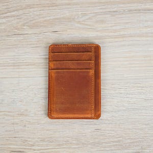 Carteira minimalista masculina Cawnpore 1860 | Porta-cartões de couro | Carteira fina | Presente de Natal | Capa de couro para cartão | Presente para padrinho de casamento