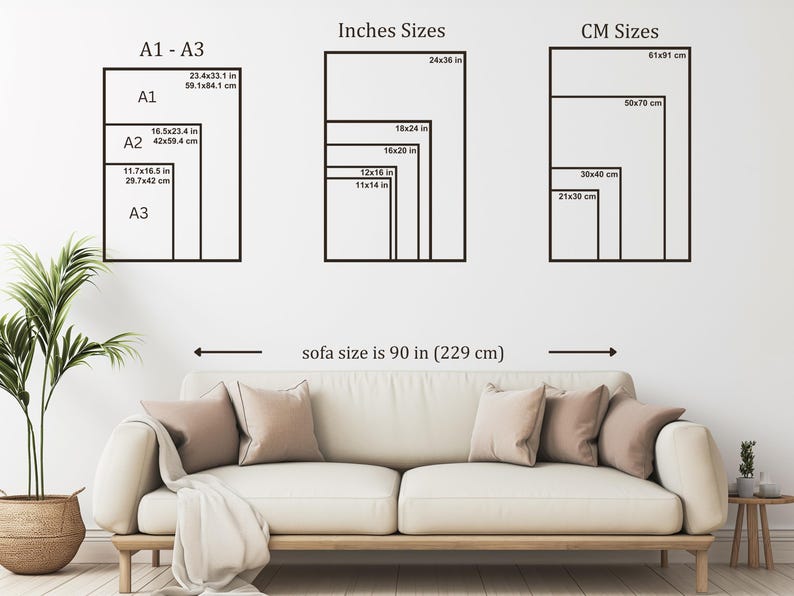 Sage Green Fan Leaf Japandi Wall Art, Botanical Line Art Poster, Wabi Sabi Decor, Organic Minimalist Print for Living Room Home Office image 5