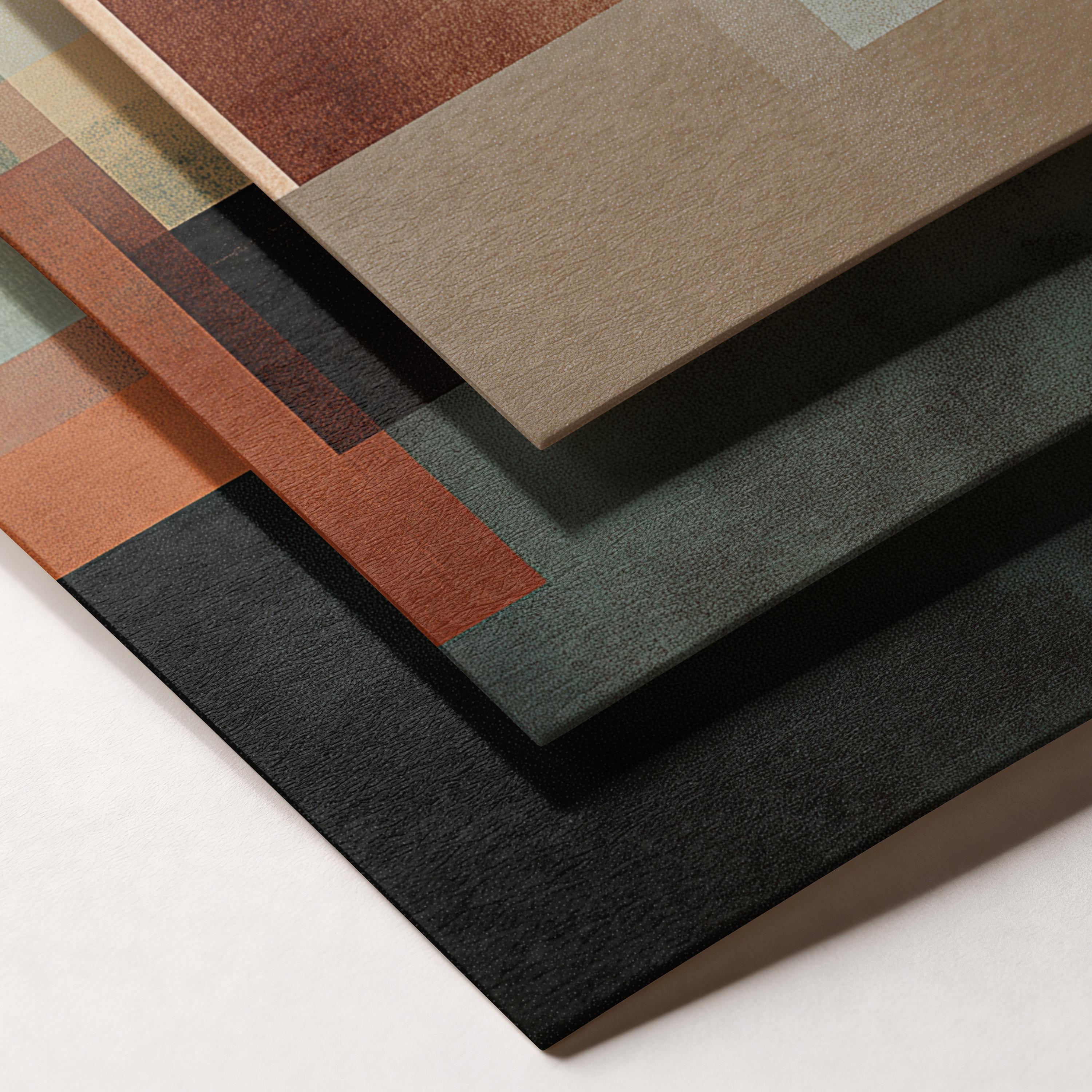 Abstract Geometric Wall Art Set of 3, Terracotta Teal Mid Century ...