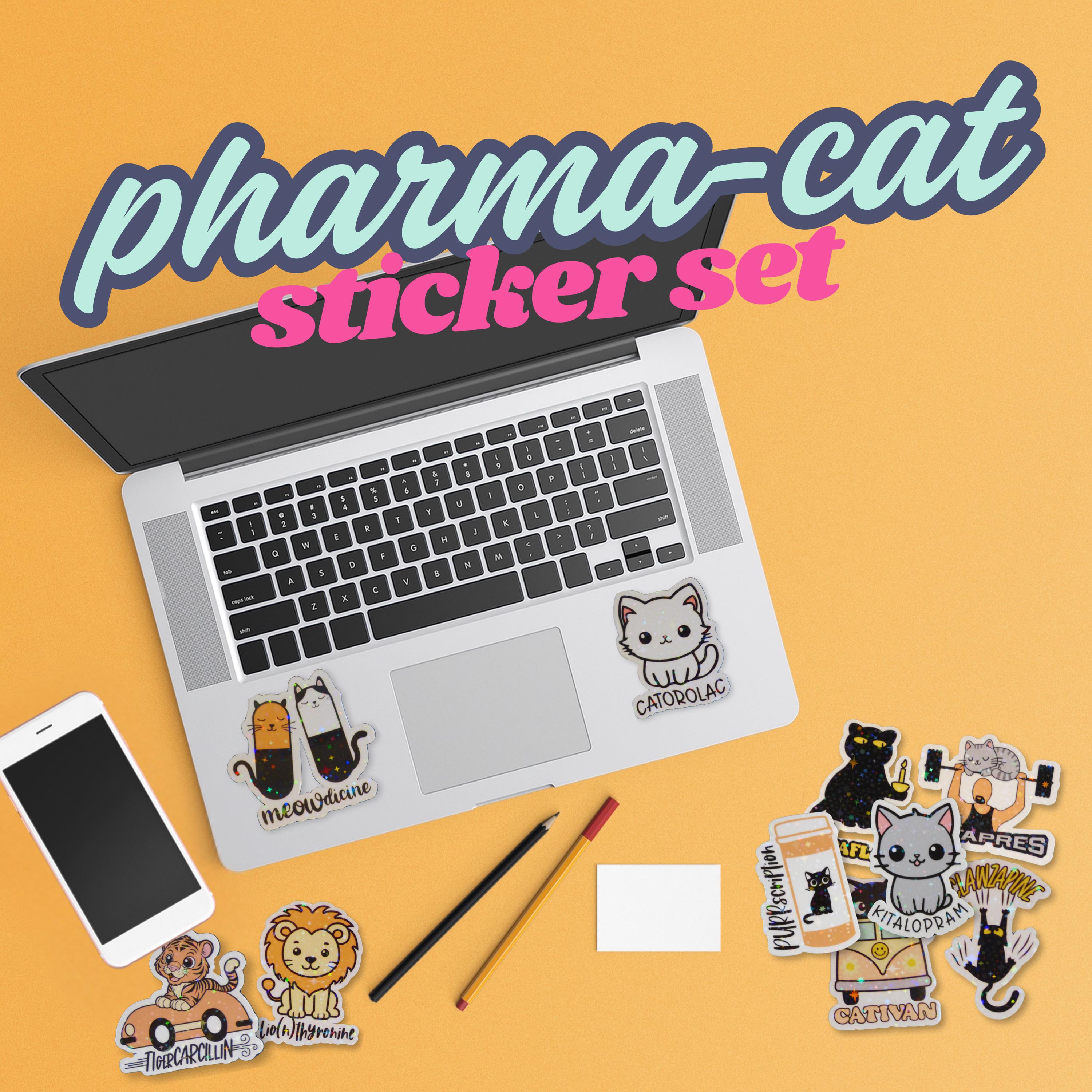 Cute Cat Medication-inspired Stickers - Pharmacy Tech Gift, Nurse ...