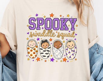Spooky Swaddle Squad Shirt, Labor And Delivery Nurse Shirt, Mother Baby Nurse Shirt, Pediatric Nurse Shirt, Halloween Nurse Tee, Nanny Gift