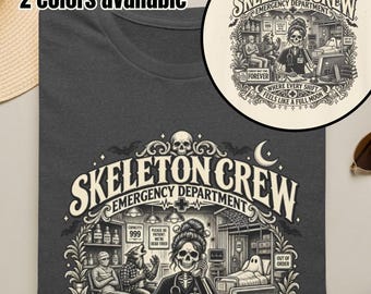 Skeleton Emergency Department Shirt | Night Shift Crew Halloween Nurse Crewneck, Halloween Nurse Skeleton Shirt for Medical Assistant, CNA