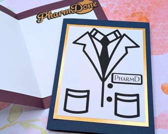 Pharmacist Graduation Card - White Coat Design for PharmD, Med School Grad, Nurse Practitioner Graduation Gifts, Physician Assistant Gifts