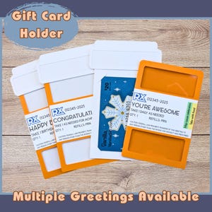 Prescription Bottle Gift Card Holder for Pharmacists & Nurses - Multiple Greeting Options!
