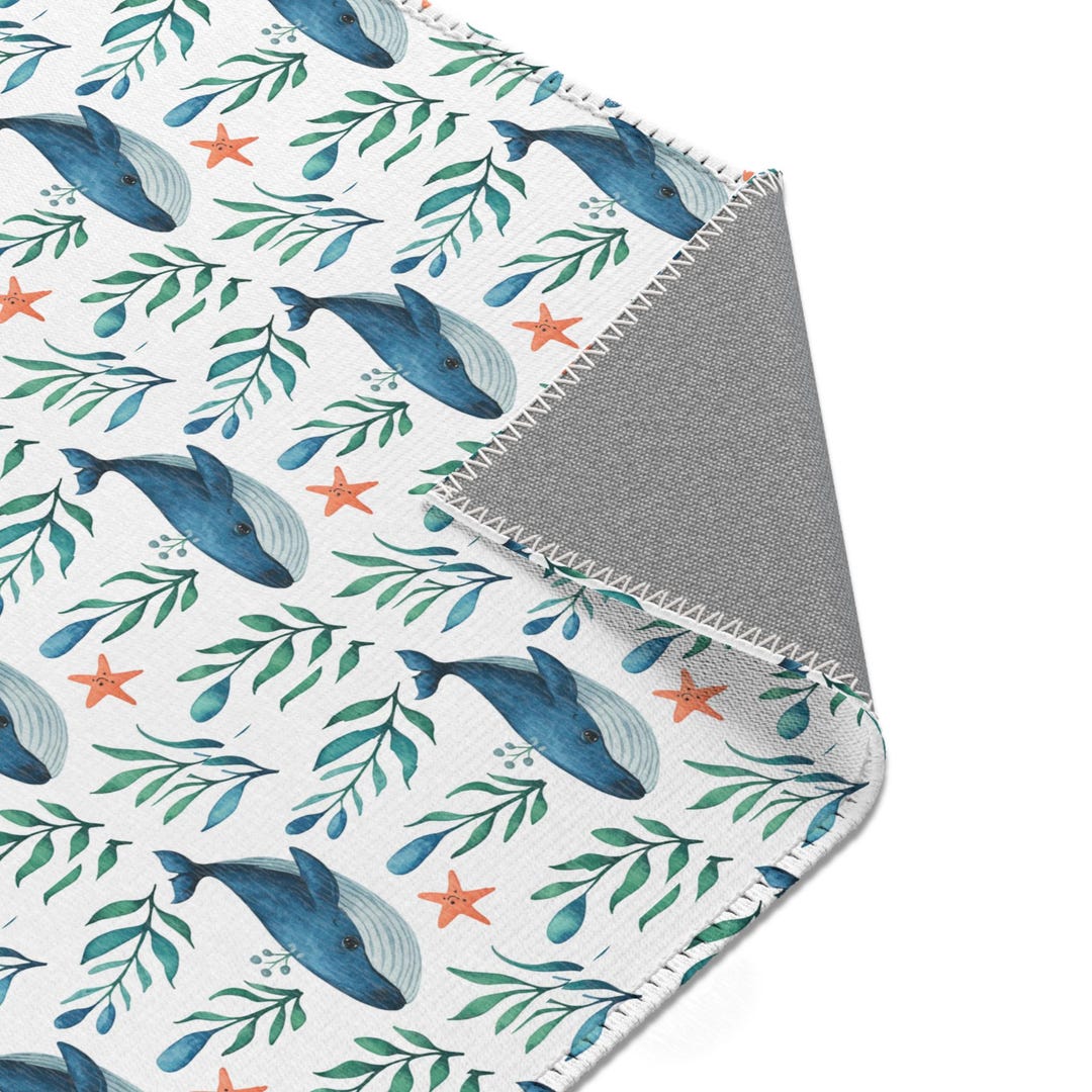 Whale Nursery Decor Area Rugs, Baby Room Home Decor, Cute Rug, Ocean ...