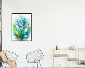 Lily of The Valley Flower Painting Wall Art