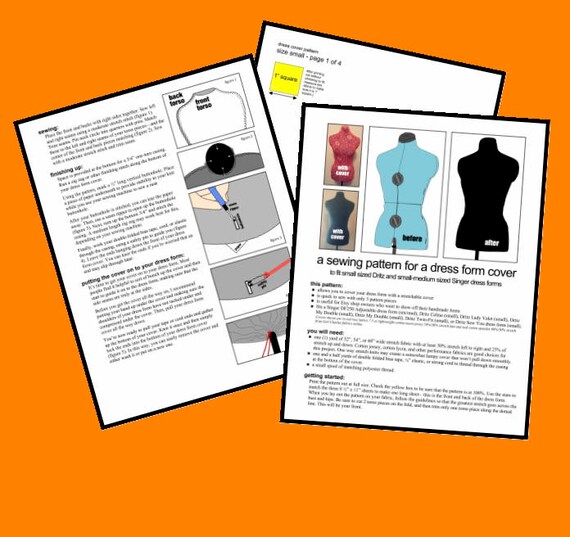 Small Dress Form Cover Sewing Pattern (fits Dritz and Singer). Digital  Pattern. Downloadable Pdf - Etsy