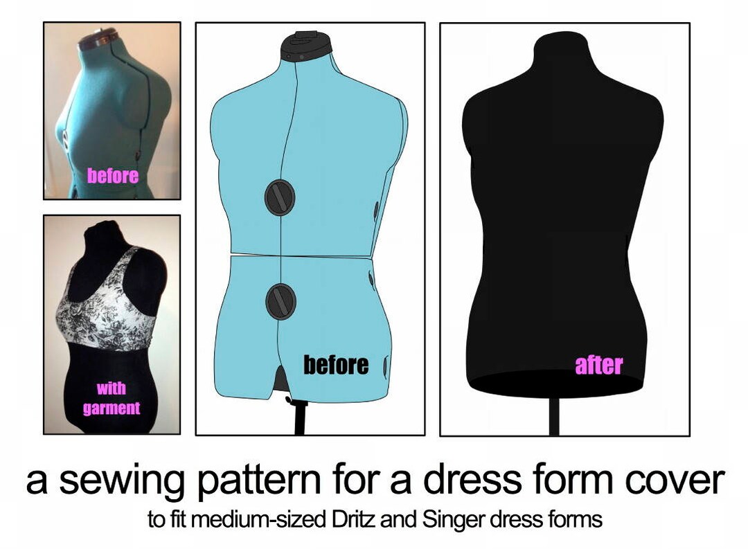 Dress Form Cover Sewing Pattern fits Dritz and Singer. Digital Pattern