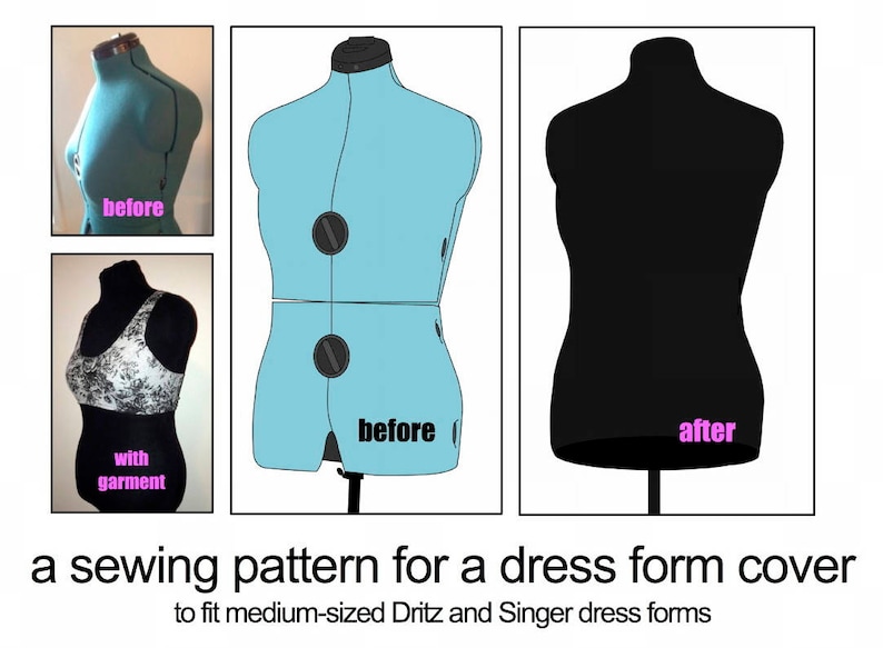 Dress Form Cover Sewing Pattern fits Dritz and Singer. Etsy