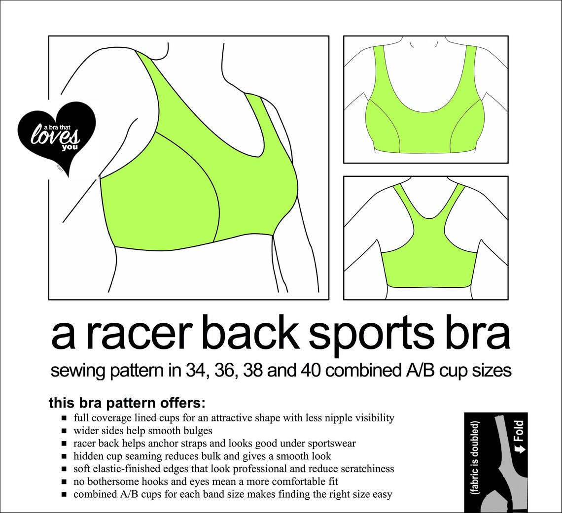 Sports Bra Sewing Pattern All Sizes. One Price. Digital Download. PDF