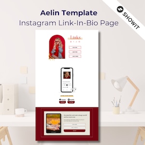 Instagram Link-In-Bio Page For Showit Website Template | Extra Aelin Showit Template | Perfekt für Podcaster, Kreative und Fotografen