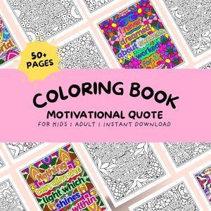 Livro de colorir com citações motivacionais para adultos | Citações positivas | Páginas para colorir sobre atenção plena | Presente para relaxamento e autocuidado