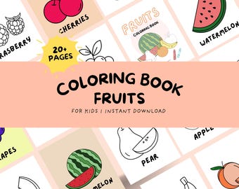 Libro para colorear de frutas divertidas para niños: Actividad educativa (PDF)