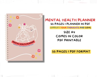 Mental Health Planner: Wellness Journal, Mood Tracker (PDF Planner)