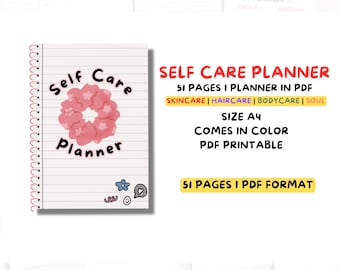 Planificador de autocuidado: diario de bienestar, registro de hábitos y estado de ánimo (PDF imprimible A4)