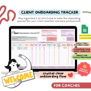 Client Onboarding Tracker Google Sheet | CRM for Coaches, Freelancers, VAs | Task, Payment, Project Tracker | Editable Spreadsheet