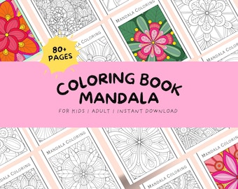 Mandala Coloring Book for Adults – 80+ Printable Stress Relief Pages (PDF)