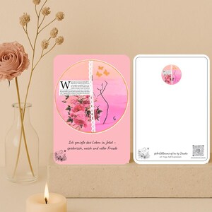 Tarjeta de afirmación – Tarjeta artística A6 con dicho | Alegría de vivir, feminidad, autocuidado | Regalo para mujeres
