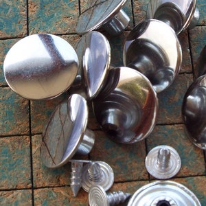 10 Tack Buttons, plain front, 17mm, jeans, jackets, Silver Tone, no sew, repair, replace, sewing notions, steampunk,