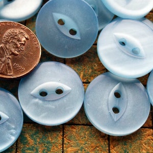 Blue Buttons, 40 pcs, 2 hole acrylic buttons, 19mm, round, sewing, crafts, scrapbooking, maker