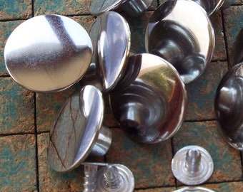 10 Tack Buttons, plain front, 17mm, jeans, jackets, Silver Tone, no sew, repair, replace, sewing notions, steampunk,