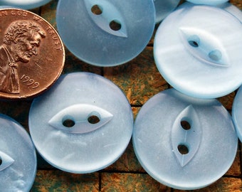 Blue Buttons, 40 pcs, 2 hole acrylic buttons, 19mm, round, sewing, crafts, scrapbooking, maker