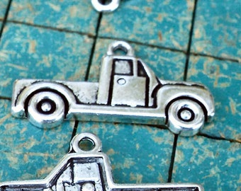 small pickup truck,  12 metal charms, hot rod, rat rod jewelry