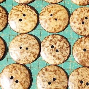8 extra large 50mm blond coconut shell buttons, 2 inch, XXL coconut buttons, sewing, crafting,