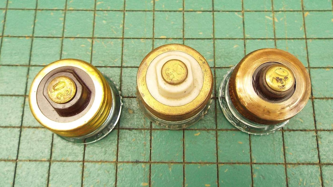 3 vintage glass fuses old house electrical fuse old screw Etsy