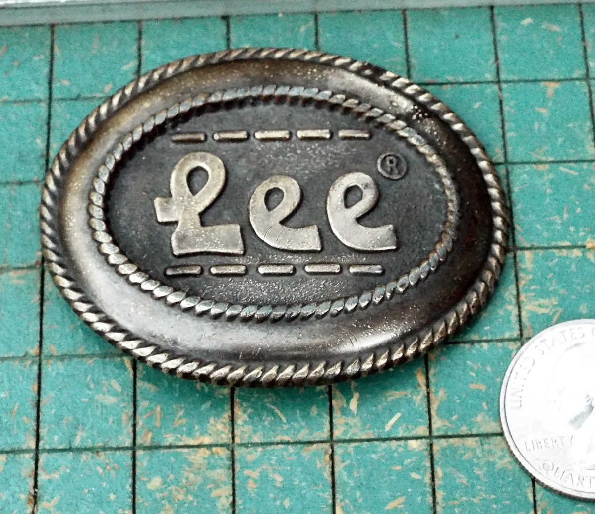 Lee Belt Buckle oval NYC USA bronzetone metal vintage | Etsy
