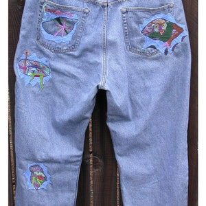 Denim Jeans Legion Upcycled Route 66 Patched and - Etsy
