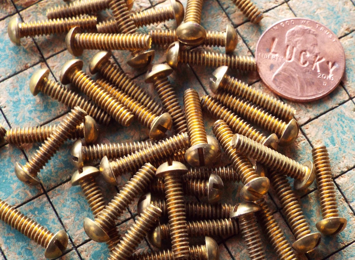 Brass Machine Screws round head 5/8 x 632 straight Etsy