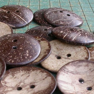 35 extra large coconut shell buttons,  1 3/4 inch coconut buttons, sewing, crafts