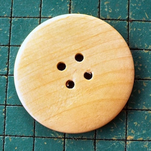 8 Extra Large Wood Buttons, natural wood finish, light blond large 2 inch natural wood buttons image 2