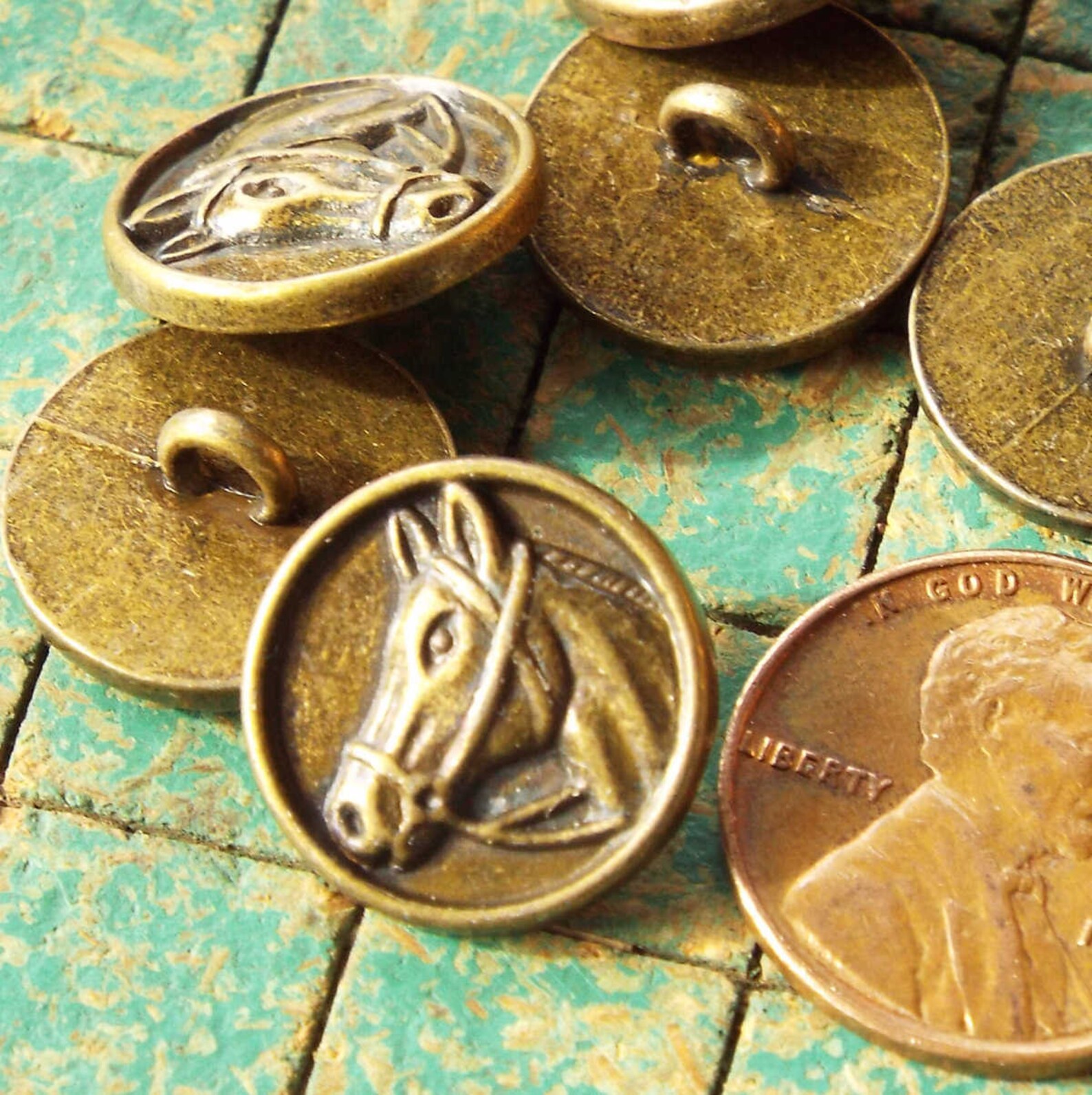 Horse Head buttons 15 count horse in bridle bronze tone Etsy