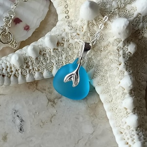 Sea Glass Mermaid Pendent Necklace | Sterling Silver Sea Glass Jewelry | Hawaiian Necklace | Mermaid Jewelry | Gift idea for her