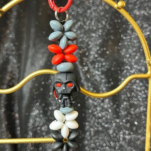 3D Darth Vader Beaded Keychain