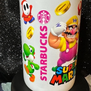 Witte Mario Bros & Starbucks-beker