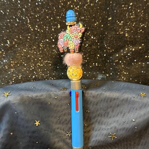 Pastel Cow Beaded Focal Pen