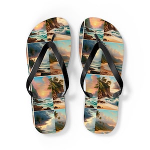 Tropical Paradise Flip Flops | Beach Casual Sandals, Vacation Footwear, Summer Accessories, Travel Essentials, Gift for Her