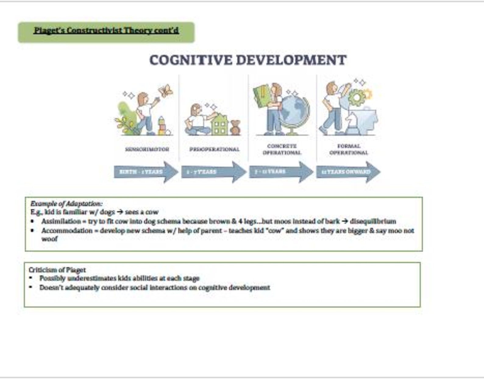 EPPP Visual Study Guide: Lifespan Development - Cognitive Development ...
