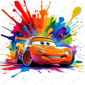6 PNG Cartoon Heroes, estilos de aquarela e splash, arquivos PNG de alta resolução para camisetas, pôsteres, canecas e muito mais, download instantâneo