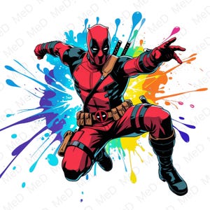 6 PNG  Superheroes, Watercolor and Splash styles, high resolution PNG files for t-shirts, posters, mugs and more, instant download