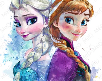 9 PNG Watercolor Cartoon Ice Queen: Splash Art (Digital Download)